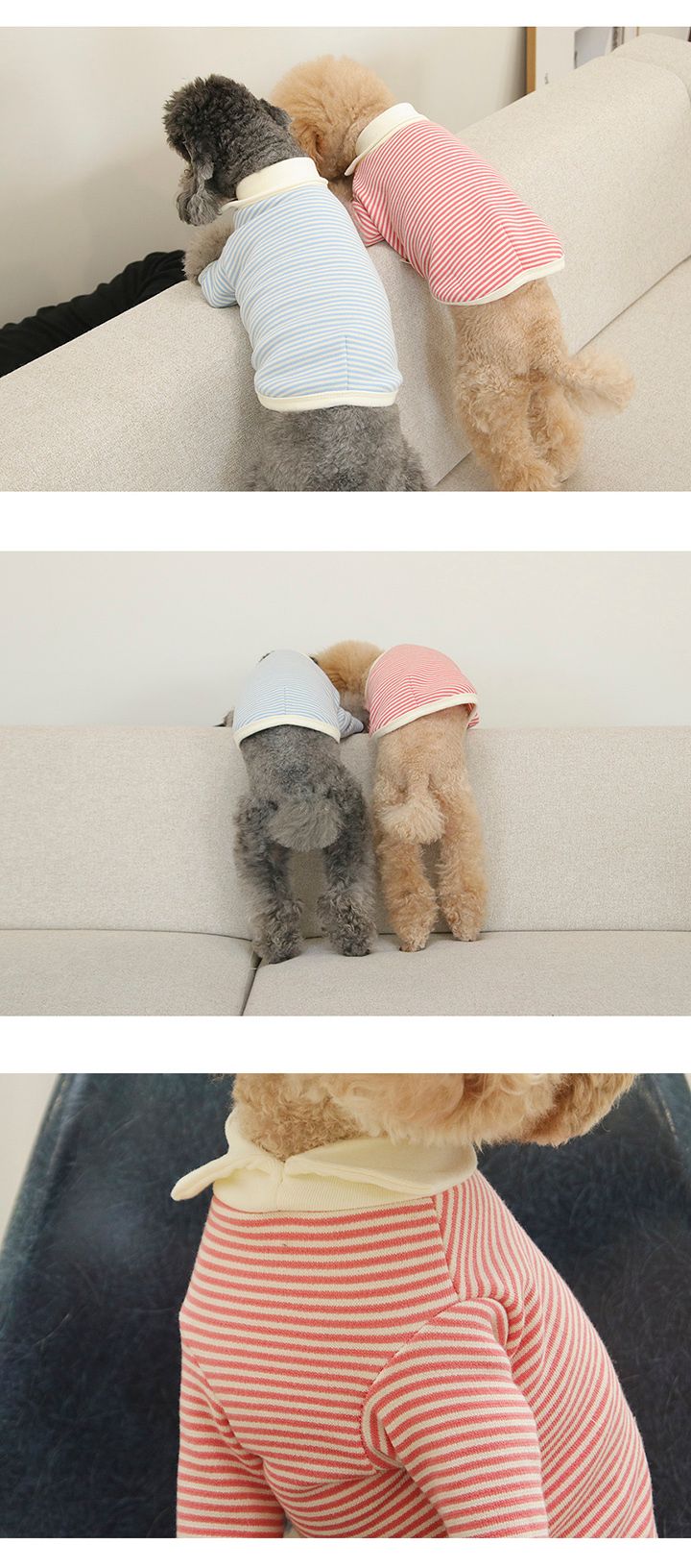 [무료배송] 애플애플 스트라이프 카라티 레드 S-2XL 3번째
