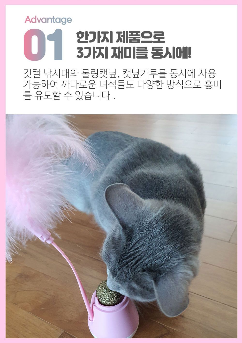 [무료배송] 네이처펫 냥냥이 롤링 캣닢 깃털 오뚝이 3번째
