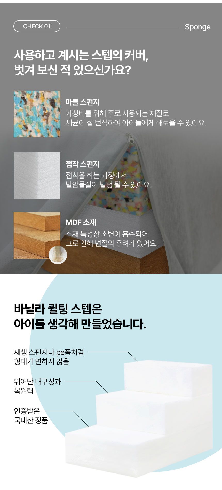 [무료배송] 초코펫하우스 바닐라 퀄팅 스텝 3단 그레이/핑크/아이보리 4번째
