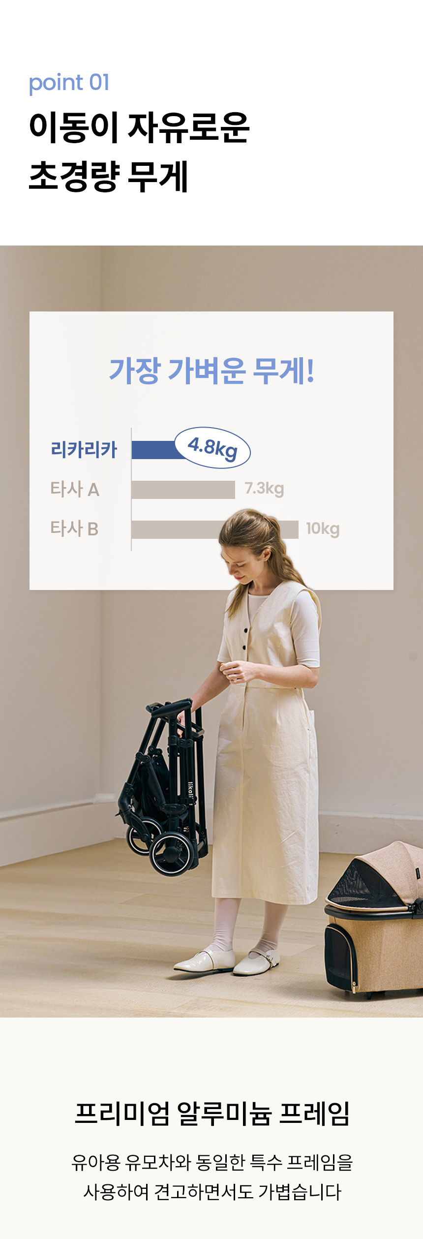 [무료배송] 리카리카 포웨이 초경량 분리형 유모차 3종 3번째