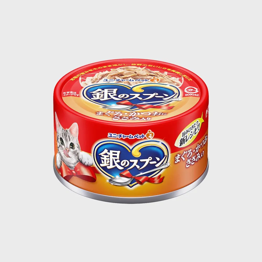 긴노스푼 캣 참치&가다랑어&닭가슴살 캔 70g