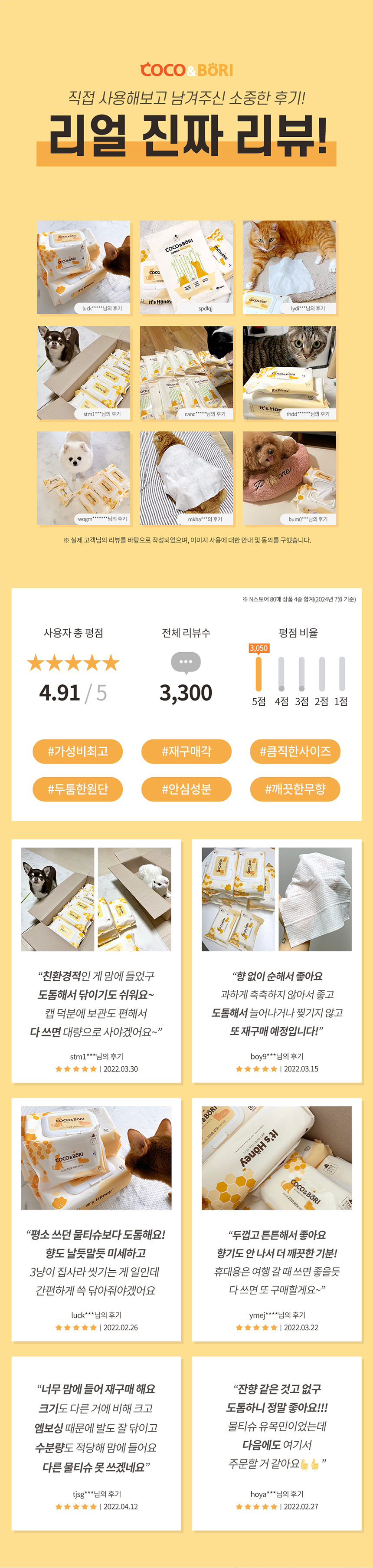 [NEW신상][무료배송] 코코와보리 잇츠허니 물티슈 80매 1번째