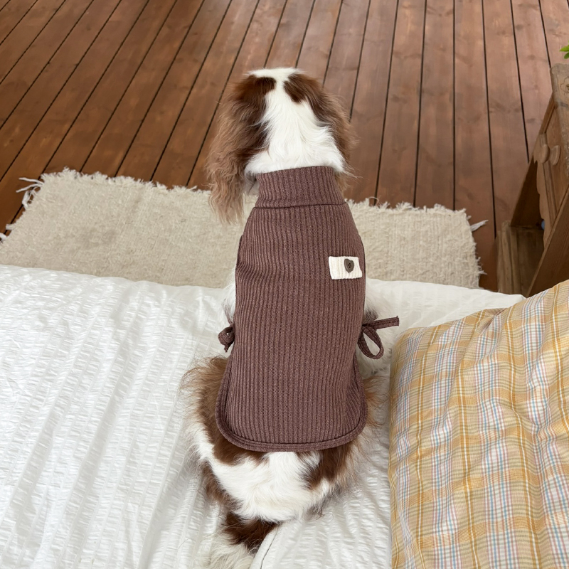 [NEW신상][무료배송] 해피댕댕 하트단추케이프조끼 4종 (아이보리,핑크,블루,브라운) S-XL 28번째