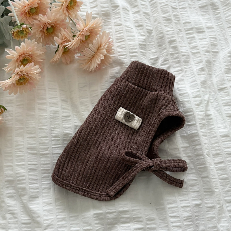 [NEW신상][무료배송] 해피댕댕 하트단추케이프조끼 4종 (아이보리,핑크,블루,브라운) S-XL 24번째