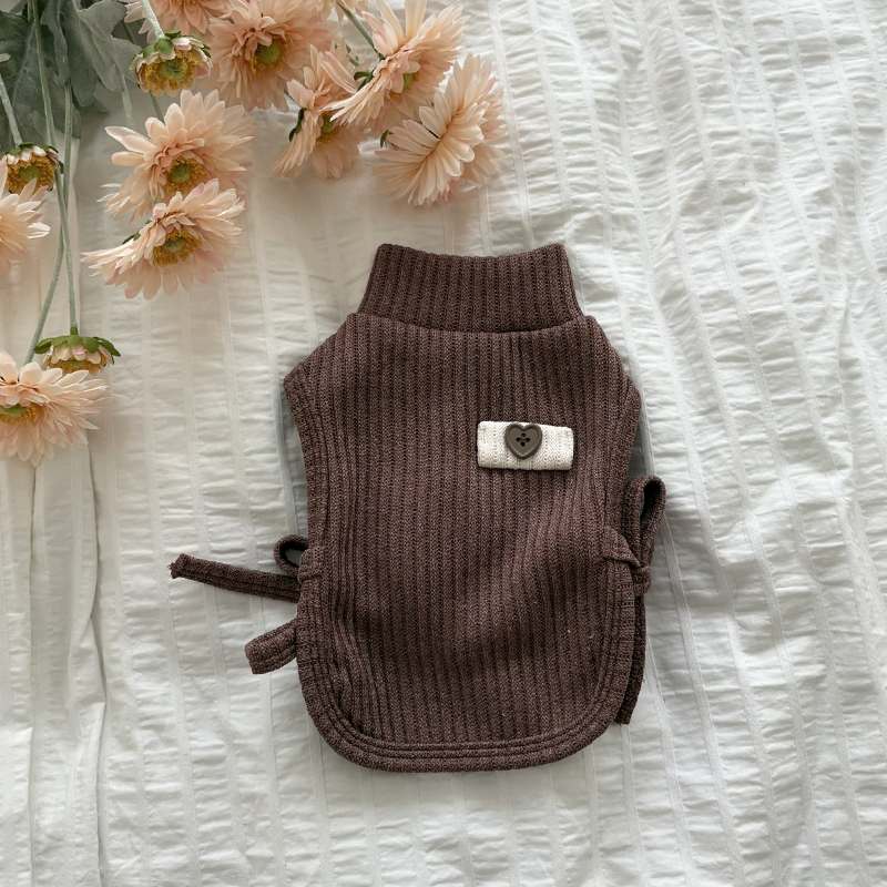 [NEW신상][무료배송] 해피댕댕 하트단추케이프조끼 4종 (아이보리,핑크,블루,브라운) S-XL 23번째