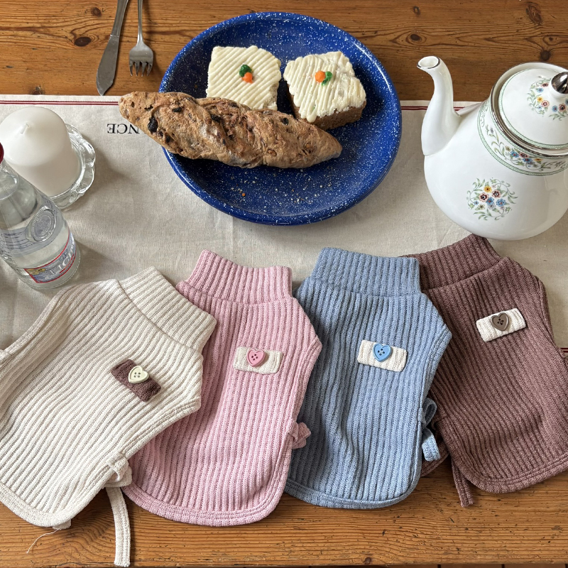 [NEW신상][무료배송] 해피댕댕 하트단추케이프조끼 4종 (아이보리,핑크,블루,브라운) S-XL 1번째