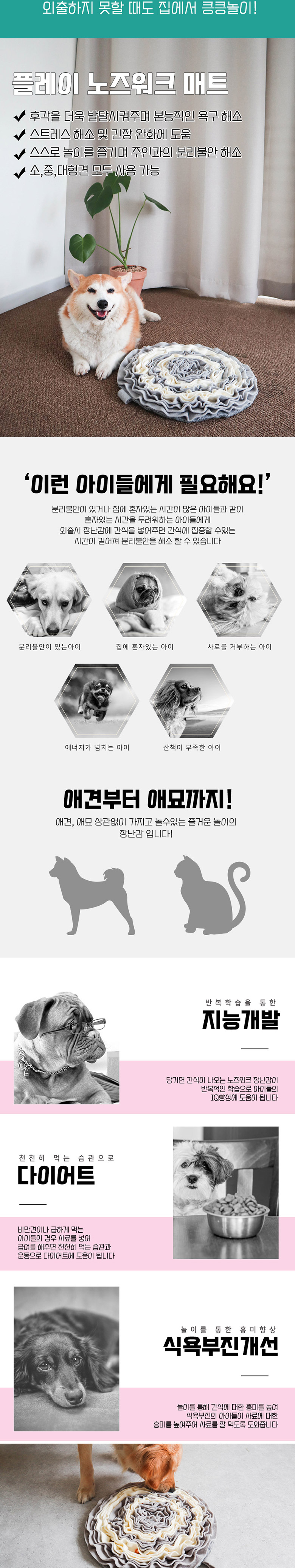 [무료배송] 딩동펫 반려동물 플레이 노즈워크 그레이 2번째