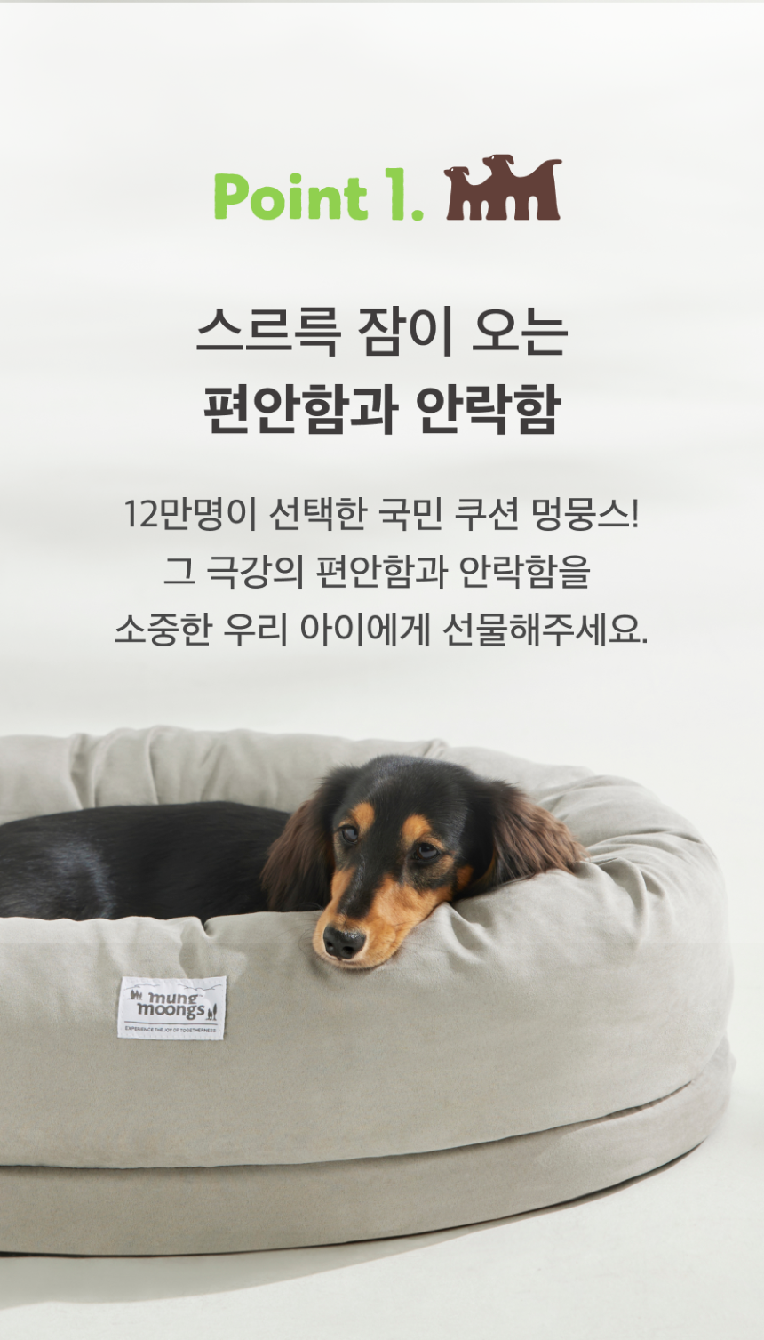 [무료배송] 멍뭉스 컴포트 소프트폼 쿠션 써니베이지/포그그레이 4번째