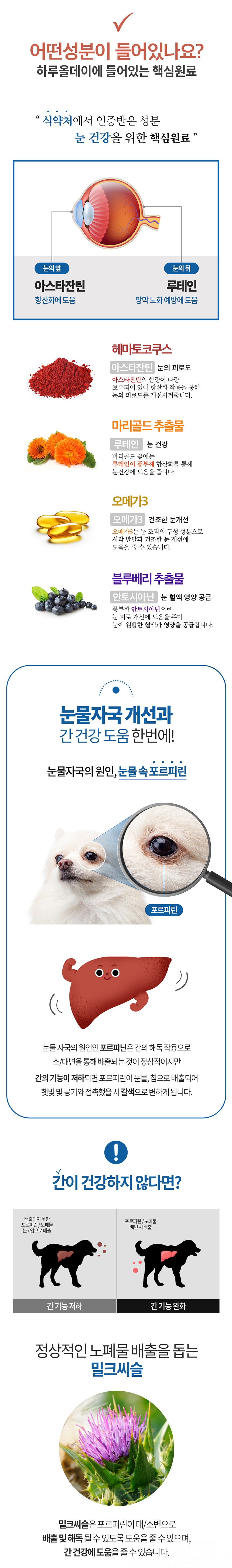 유유제약 하루올데이 강아지 눈 영양제 반려견 루테인 오메가3 눈물 자국 카제로템 2g x 30p 7번째