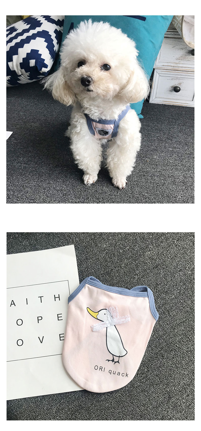 [무료배송] 쏘울펫 오리날개 티셔츠 네이비/핑크 XS-2XL 3번째