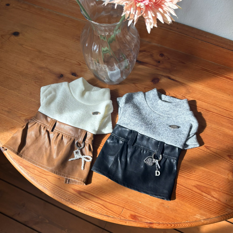 [NEW신상] [무료배송] 해피댕댕 레더원피스 2종 (브라운,블랙) S-2XL 1번째