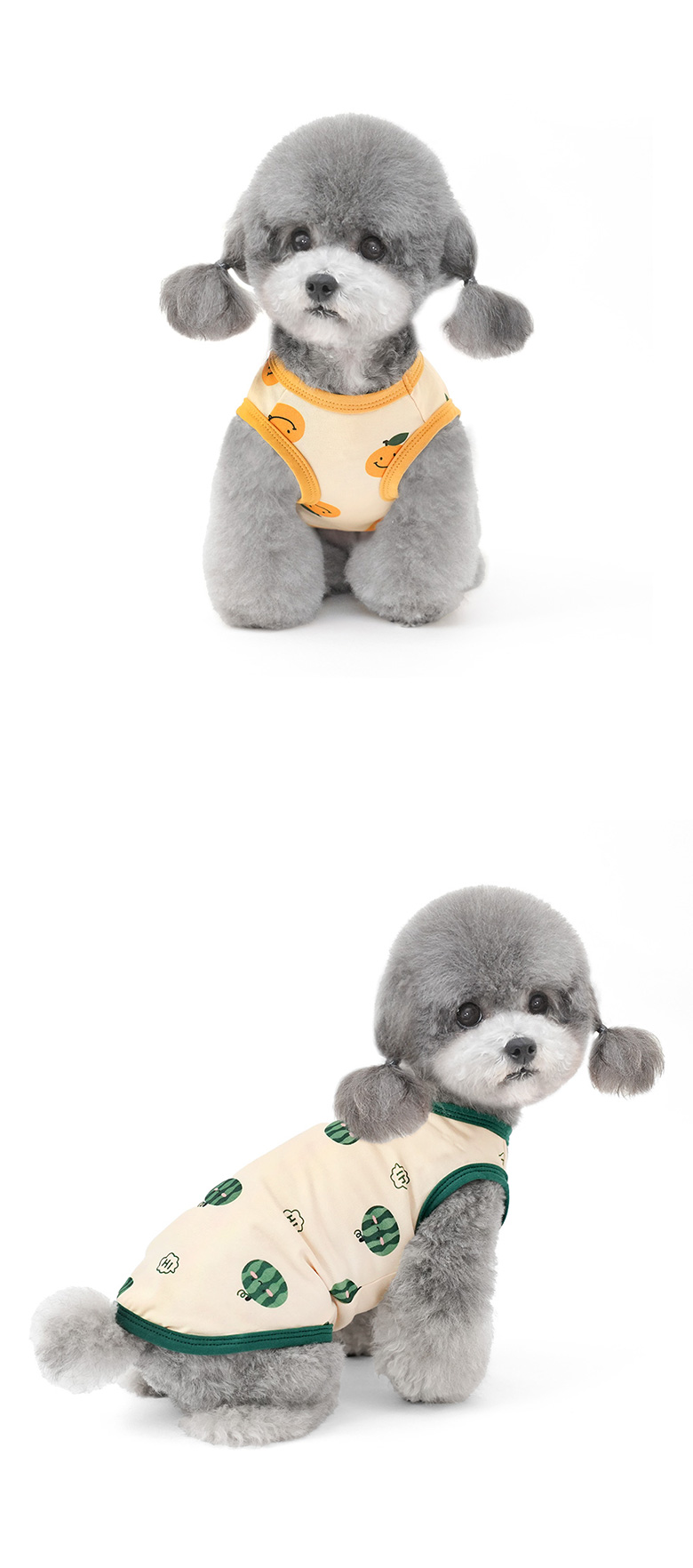 [NEW신상][무료배송] 준성펫 새콤달콤 민소매 티셔츠 (옐로우/그린) 10번째