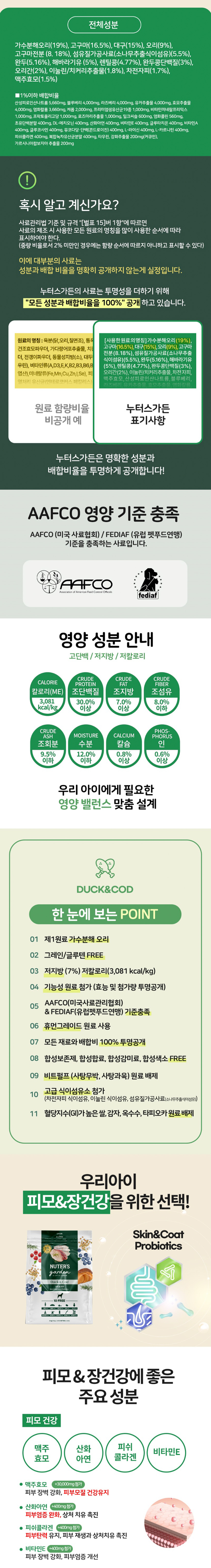 [체험단] [무료배송] [샘플] 누터스가든 독 오리앤대구 50g 2번째