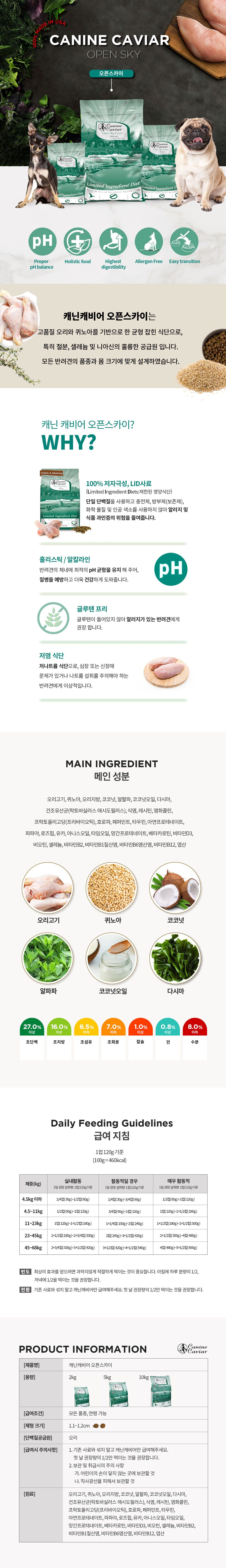 캐닌캐비어 독 오픈스카이 오리 미디움브리드 2kg 3번째