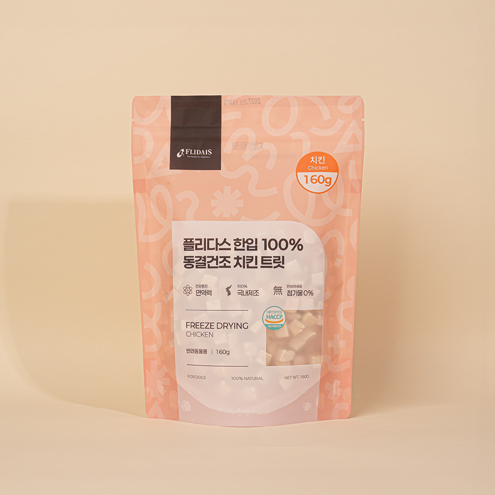 무료배송] 플리다스 한입 동결건조 대용량 트릿 160g (북어/치킨) 강아지 간식 | 반려동물 1등 쇼핑몰 - 펫프렌즈