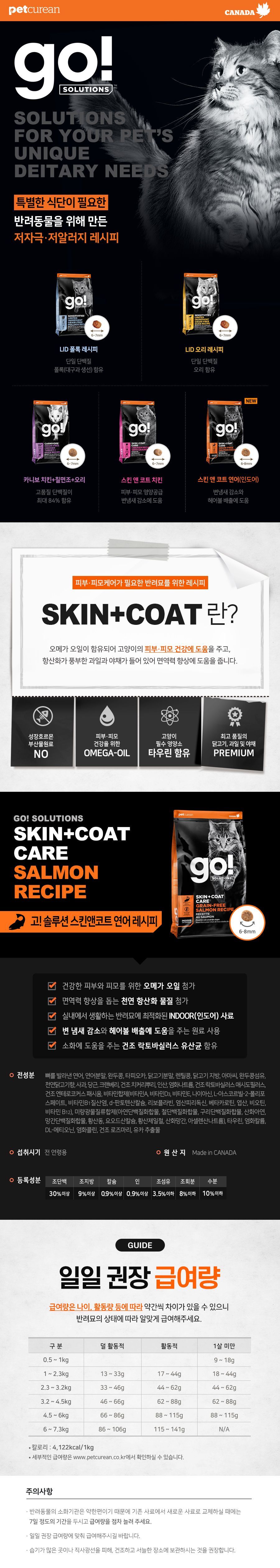 [사료샘플] GO! 캣 솔루션 스킨&코트 연어 레시피 40g 2번째