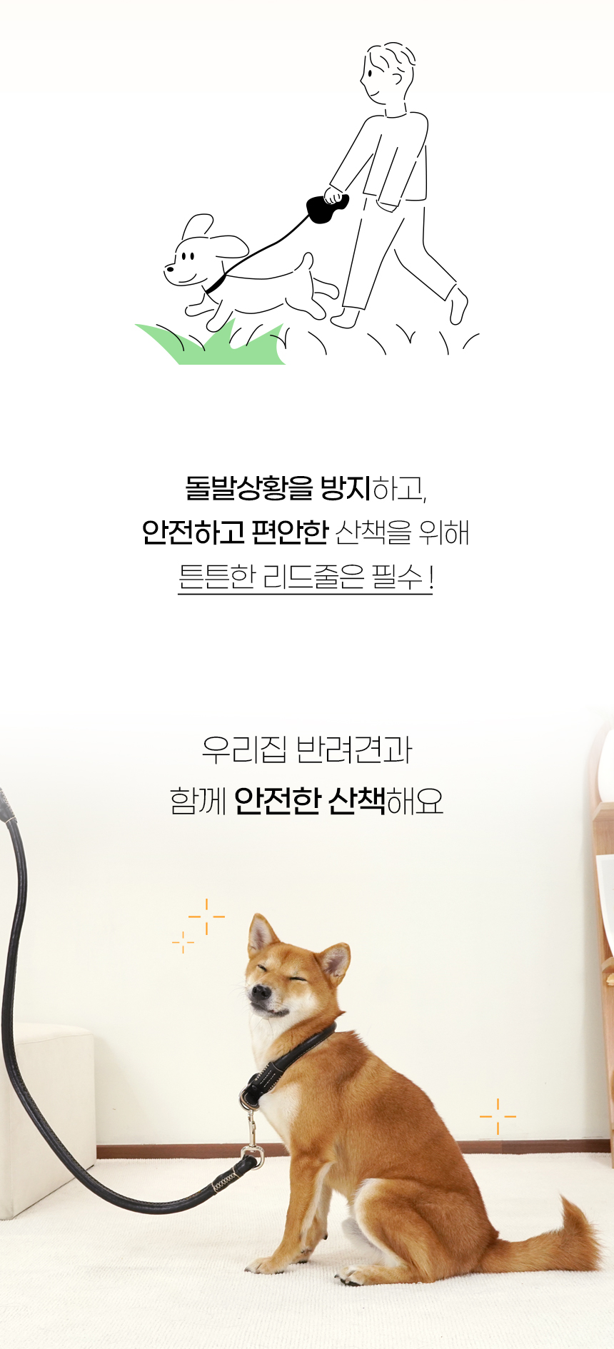 [NEW신상][무료배송] 개과천선 독 레더 리드줄 목줄 세트 (블랙/브라운) 2번째
