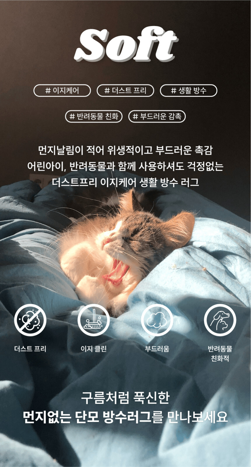 [NEW신상][무료배송] 체고케어 부드러운 단모 투톤 생활방수 사계절 러그 5color 10번째