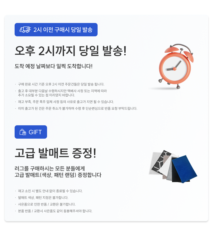 [NEW신상][무료배송] 체고케어 부드러운 단모 투톤 생활방수 사계절 러그 5color 1번째