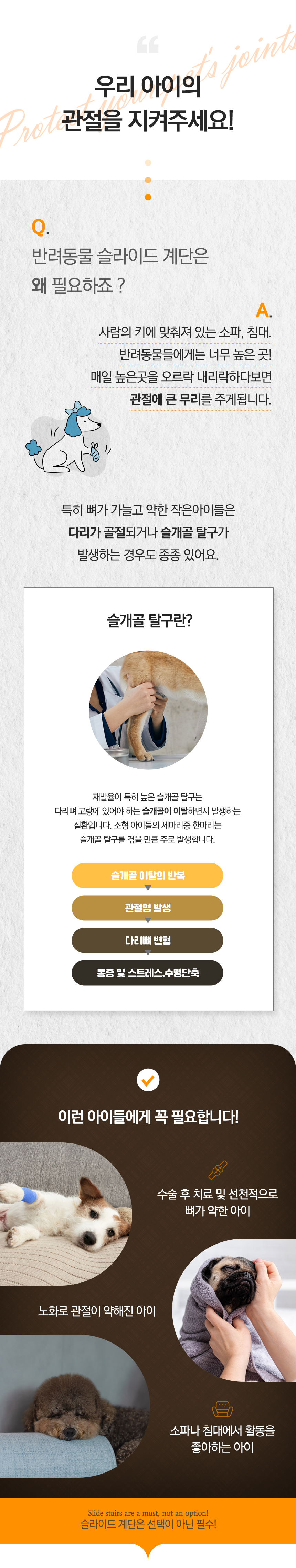 [무료배송] 소심한호랑이 독 관절보호 슬라이드 계단 2번째