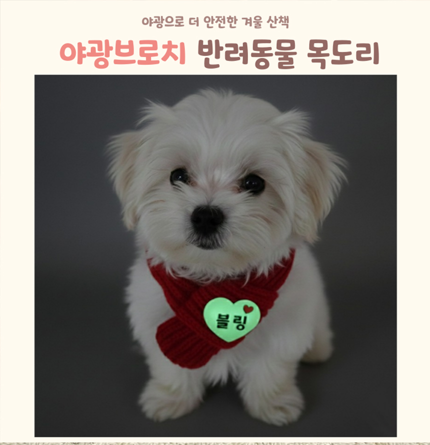 [NEW신상][무료배송] 아름블링 야광 브로치 목도리 S/M 2번째