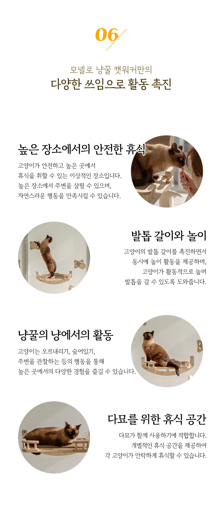 [심쿵펫페어][무료배송] 모넬로 냥꿀 대형 캣워크 고양이 원목 벽부착 창문 캣워커 GO23104 16번째