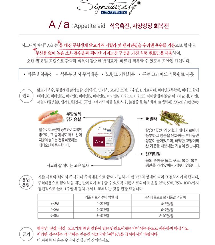시그니처바이 캣 A/a 식욕촉진&기력회복 캔 30g*8ea 2번째