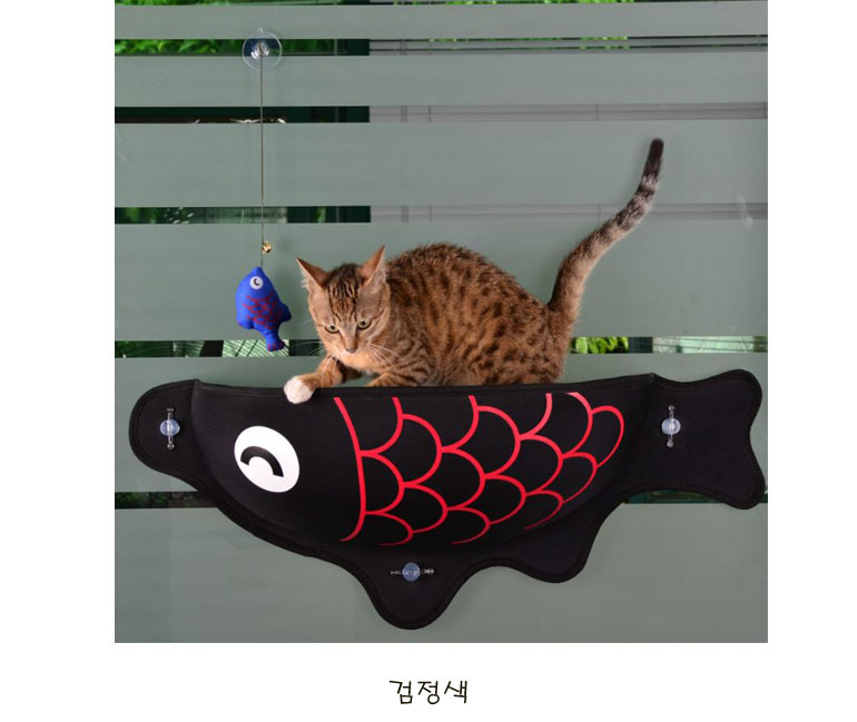 [무료배송] 예보들 물고기 창문 해먹 검정/주황/하늘 8번째