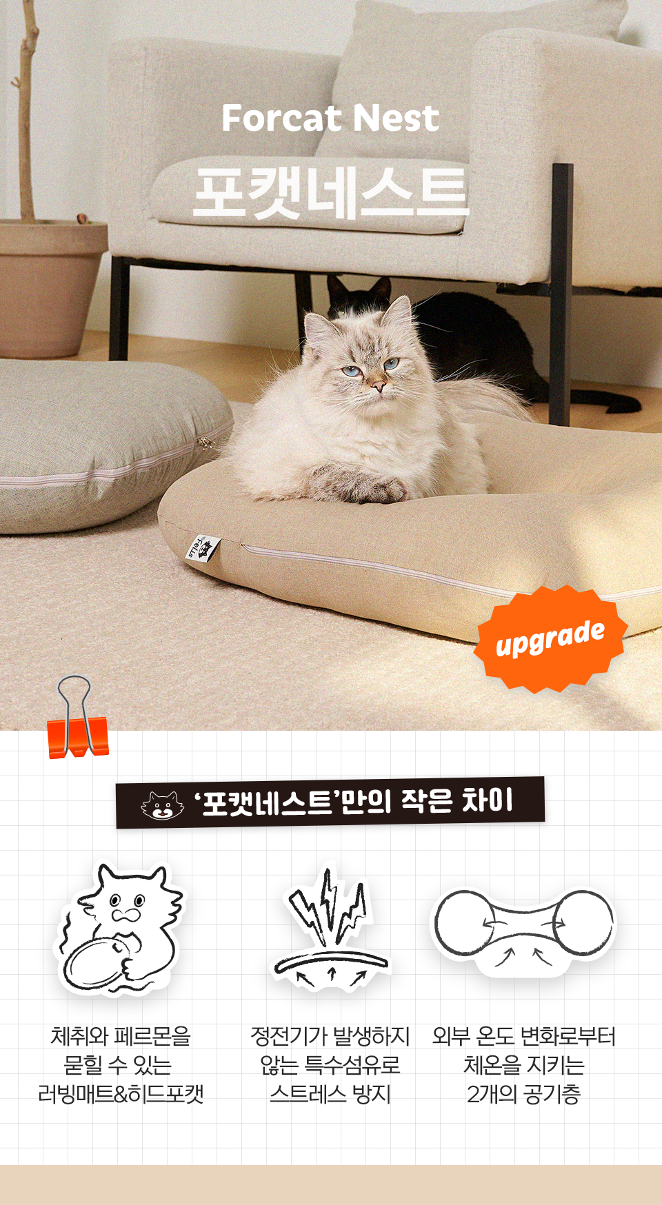 [리뉴얼] 닥터펠리스 포캣네스트 그레이/브라운 + 미니 러빙매트 증정 1번째