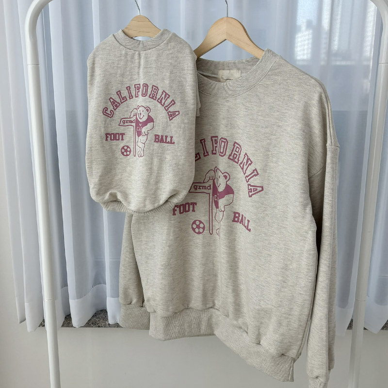 [무료배송] 해피댕댕 풋볼베어커플맨투맨 S - 2XL 20번째