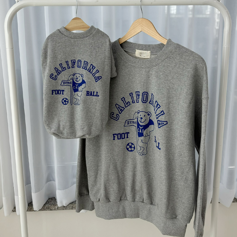 [무료배송] 해피댕댕 풋볼베어커플맨투맨 S - 2XL 21번째