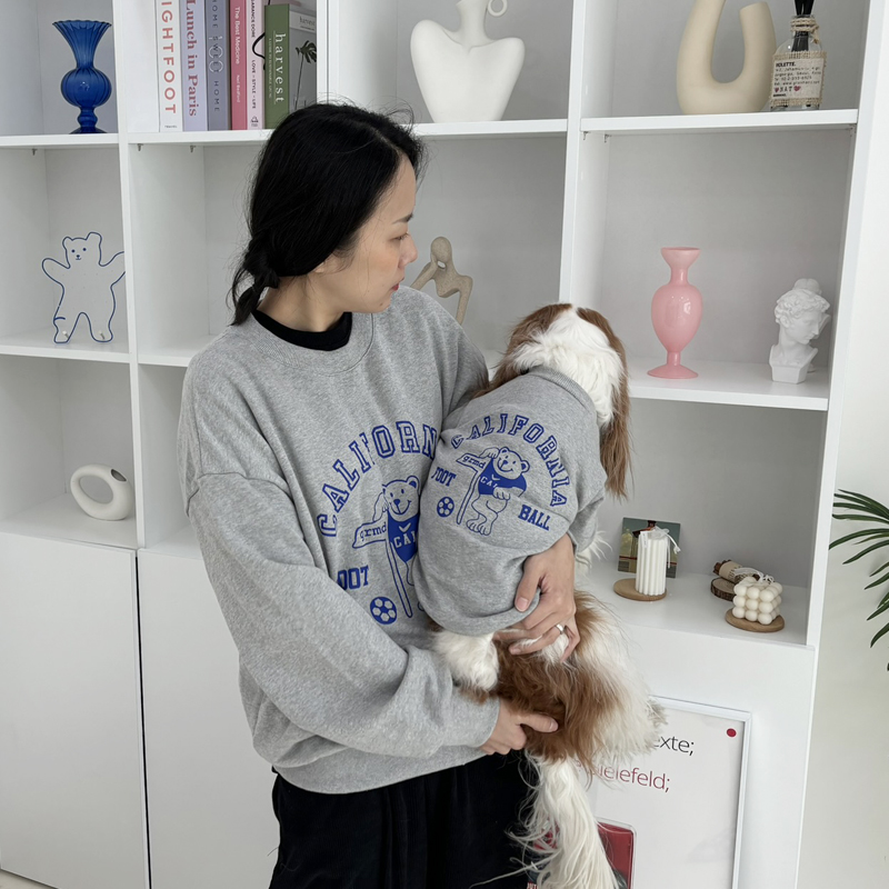 [무료배송] 해피댕댕 풋볼베어커플맨투맨 S - 2XL 7번째