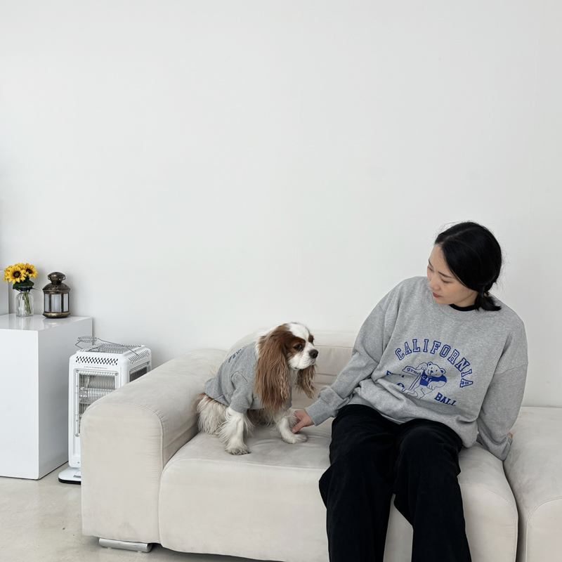 [무료배송] 해피댕댕 풋볼베어커플맨투맨 S - 2XL 4번째