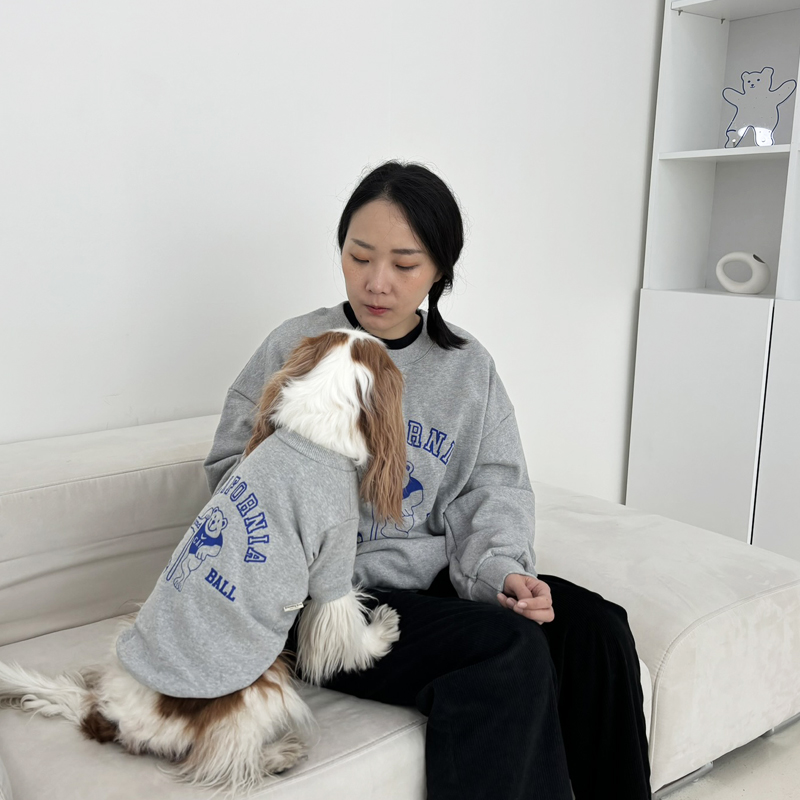 [무료배송] 해피댕댕 풋볼베어커플맨투맨 S - 2XL 6번째