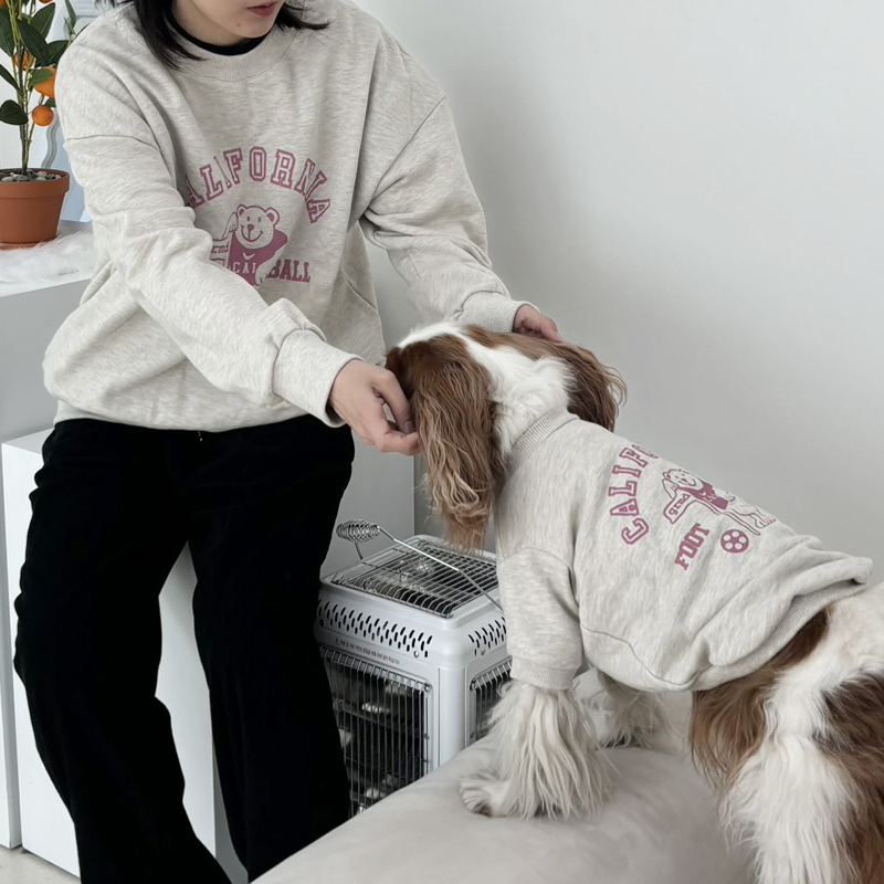 [무료배송] 해피댕댕 풋볼베어커플맨투맨 S - 2XL 15번째