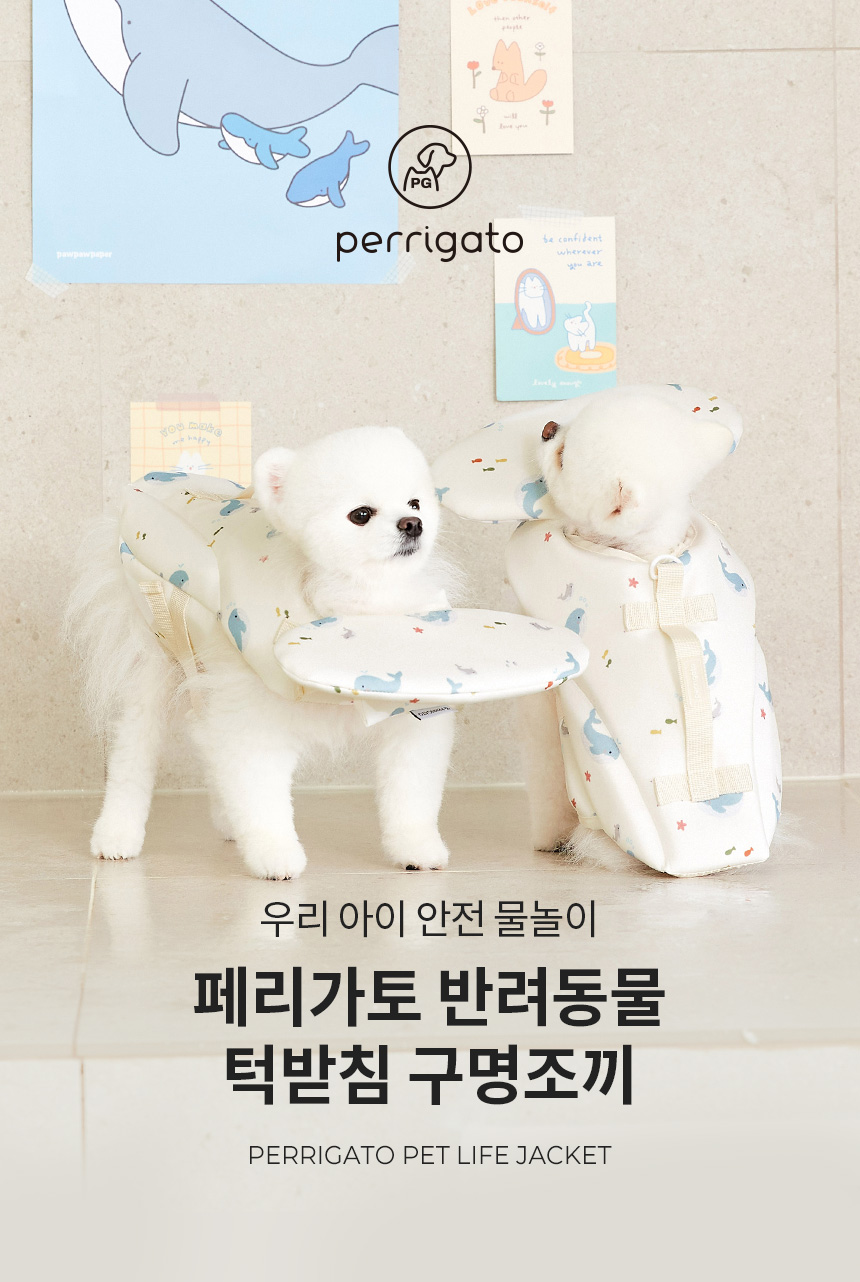 [무료배송] 페리가토 반려동물 턱받이 구명조끼 6종 S-L 1번째