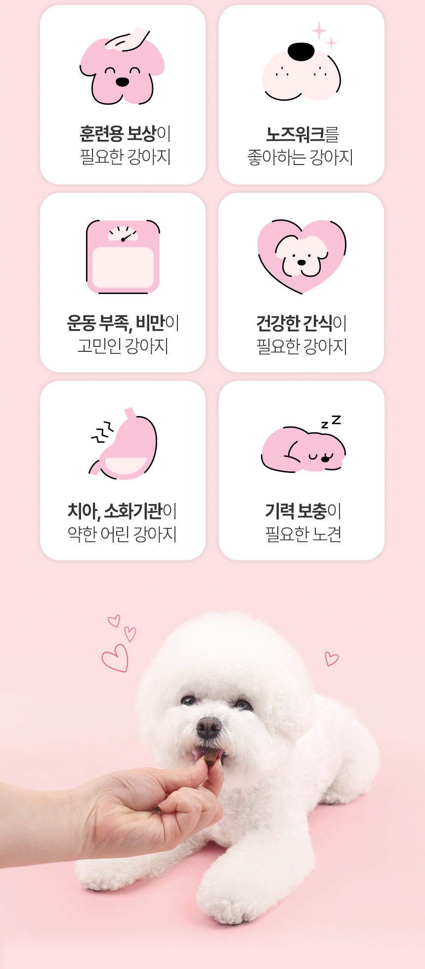 [NEW신상][무료배송] 펫토리아 강아지 한입뚝딱 쫄깃 져키 큐브 간식 150g 4종 (닭고기&고구마/말고기/소고기/양고기) 7번째