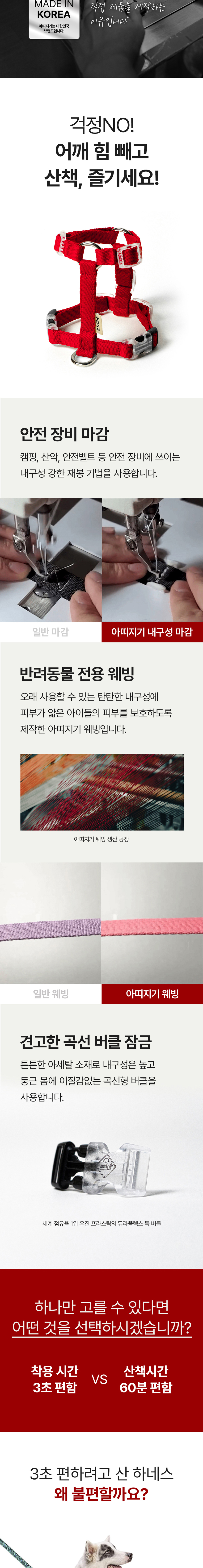 [NEW신상][무료배송] 아띠지기 앞섬방지 H형 하네스 가슴줄 XS-XL 2번째