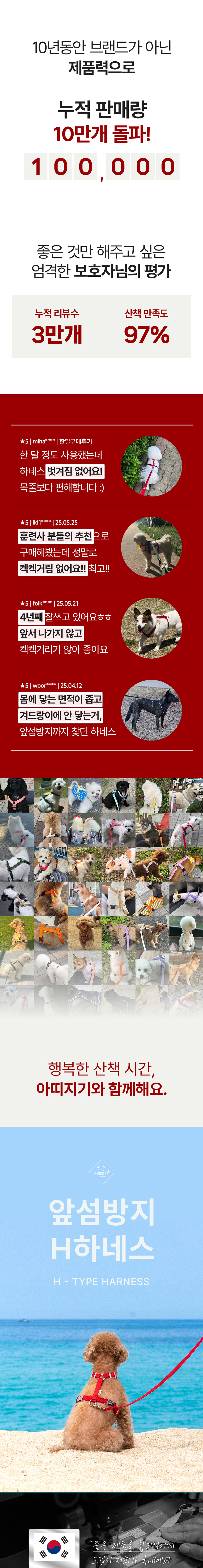 [NEW신상][무료배송] 아띠지기 앞섬방지 H형 하네스 가슴줄 XS-XL 1번째