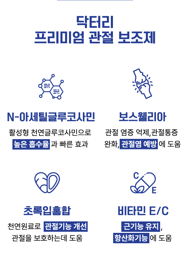 [NEW신상][무료배송] 닥터리 프리미엄 관절건강 영양제 30캡슐 18번째