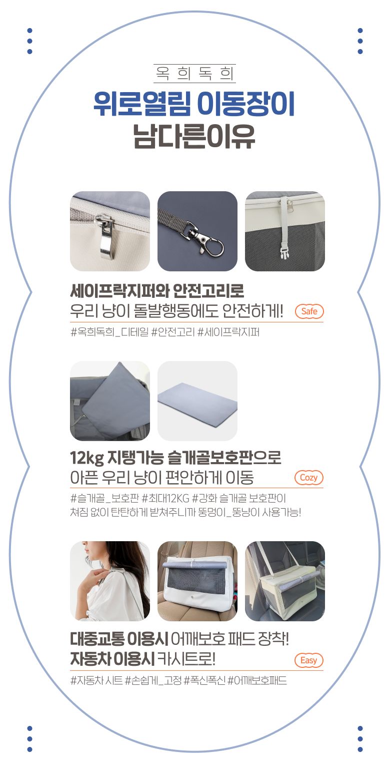 [무료배송] 옥희독희 위로열림 이동장 3번째