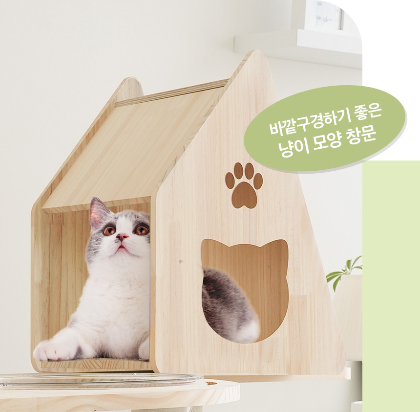 [무료배송] 페리가토 고양이 원목 캣폴 스크래쳐 3단 젤리 숨숨집 대형 캣타워 15번째
