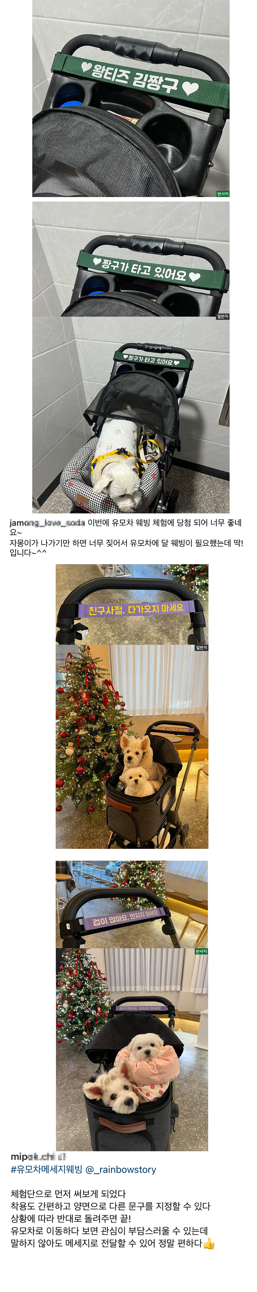 [무료배송] [주문제작] 유모차 메세지 웨빙 7컬러 5번째