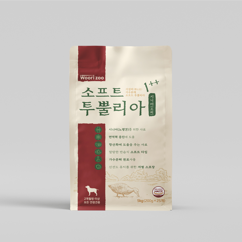 NEW신상][무료배송] 우리주 독 가수분해 투뿔리아 소프트 시니어(오리) 5kg 강아지 사료 | 반려동물 1등 쇼핑몰 - 펫프렌즈