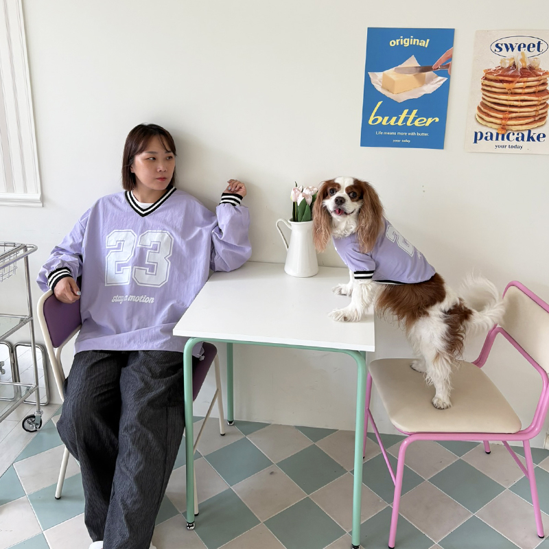 [NEW신상][무료배송] 해피댕댕 넘버우든바람막이 2종 (네이비,퍼플) S-XL 12번째