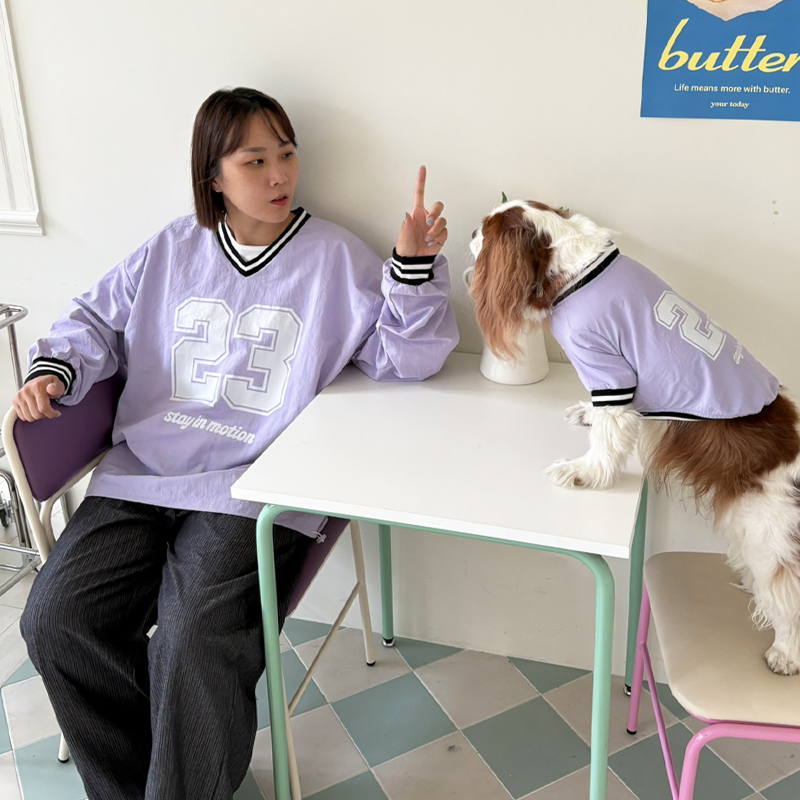 [NEW신상][무료배송] 해피댕댕 넘버우든바람막이 2종 (네이비,퍼플) S-XL 13번째