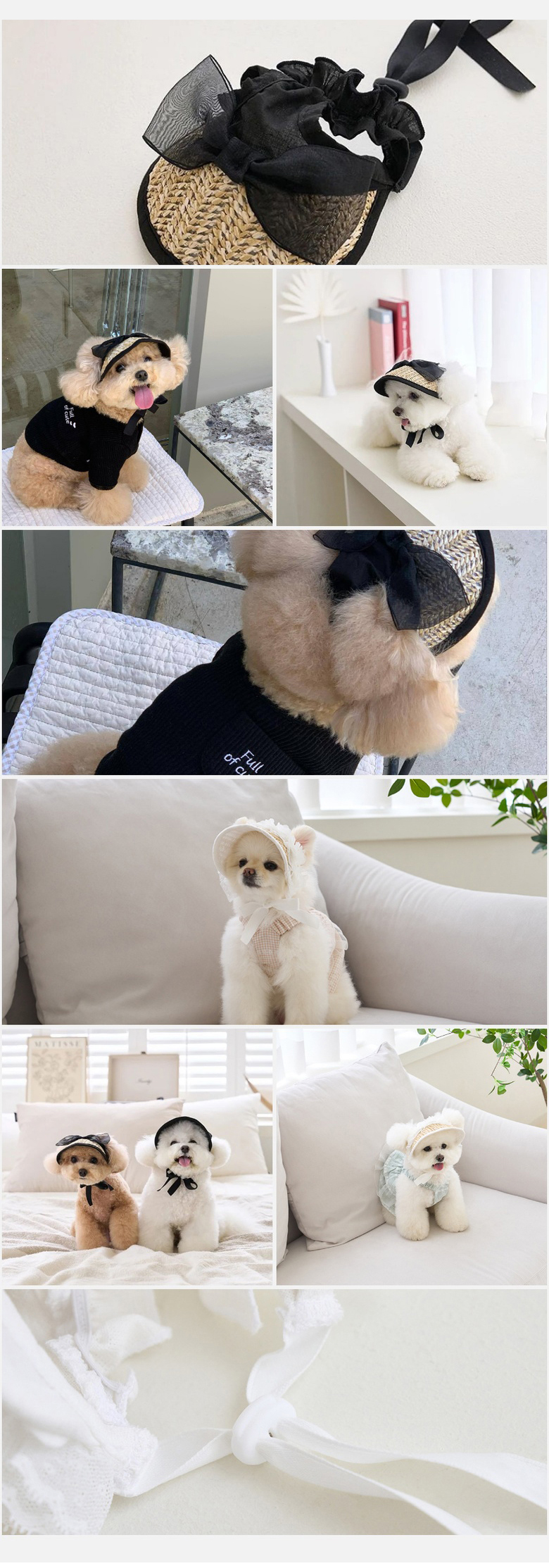 [NEW신상][무료배송] 예보들 댕댕이 썬캡 2종 화이트/블랙 (S-M) 3번째