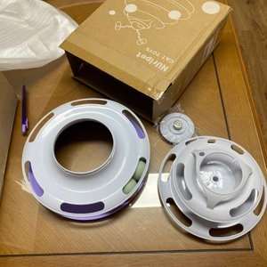 누리펫 4단 타워 트랙볼 장난감 360도 나비 라이트퍼플 베스트 후기 이미지