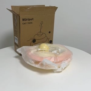 누리펫 4단 타워 트랙볼 장난감 오뚝이 라이트옐로우 베스트 후기 이미지