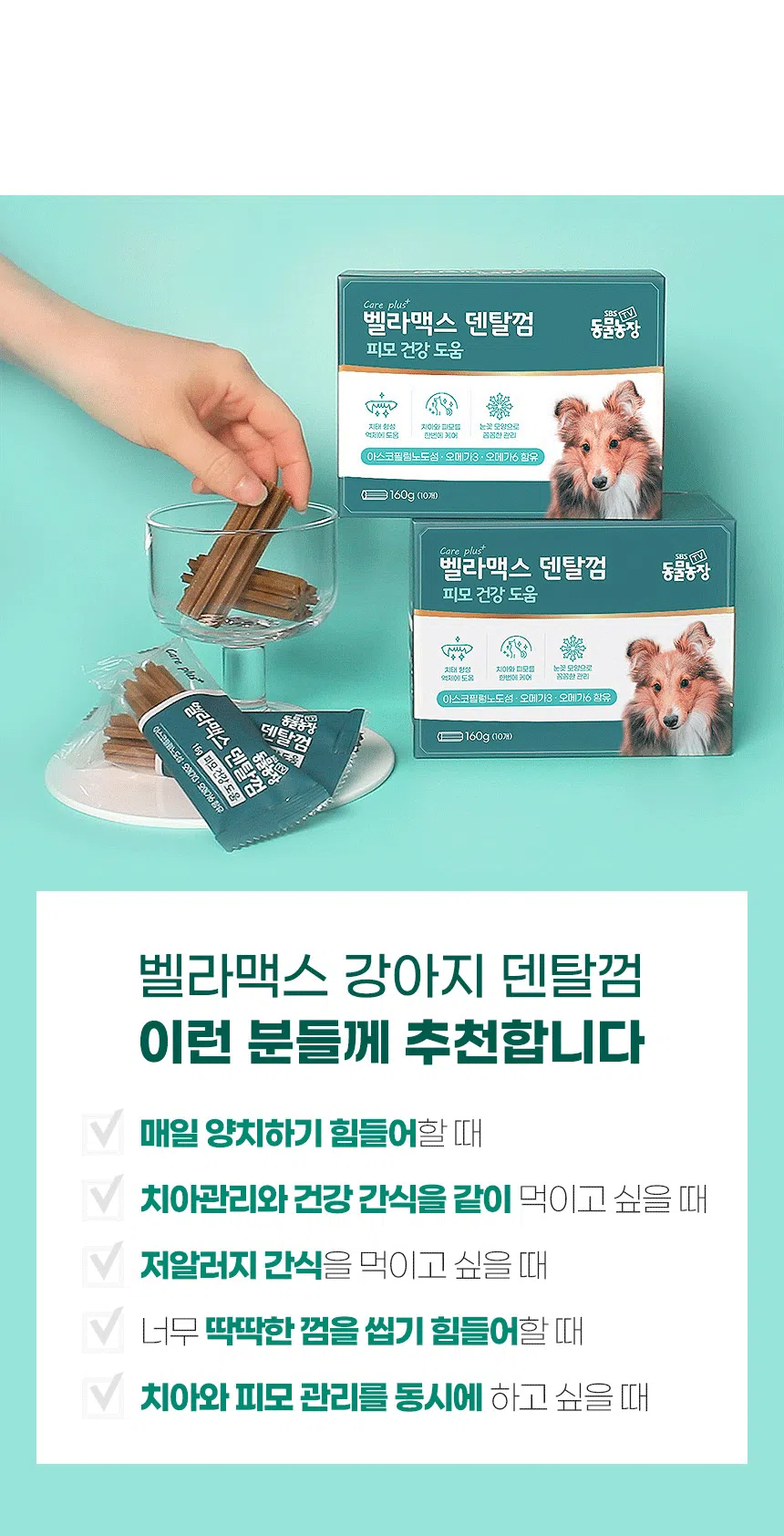 [브랜드전]벨라맥스 SBS TV 동물농장 덴탈껌 강아지 치석 양치 입냄새 제거 160g 20번째